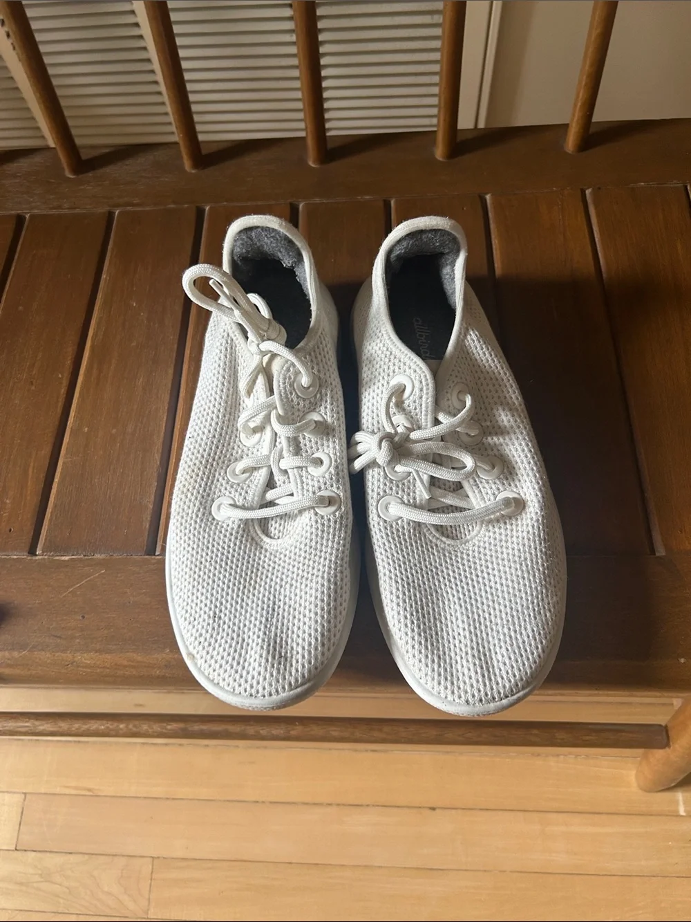 allbirds Off-White Knit Lace-Up Sneakers